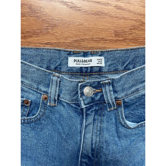 Pull & Bear Mom Jean High Rise Women's Jeans Size 0 100% Cotton - Picture 2 of 4